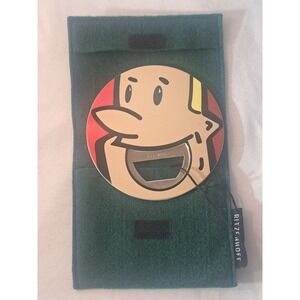 NEW Ritzenhoff Germany Bottle Opener Funny Cartoon Face Green Design w/ Felt Bag